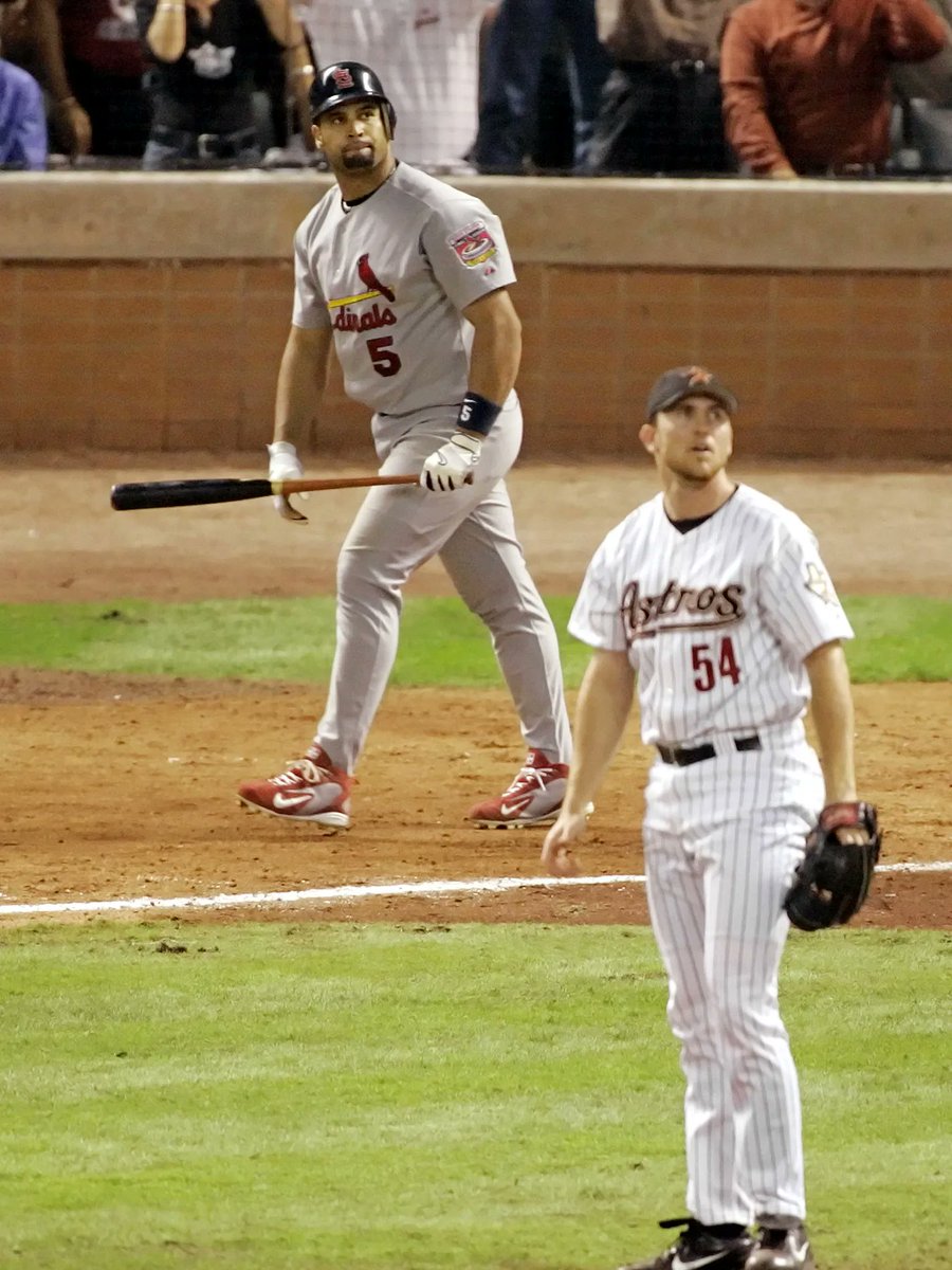 MLBMetrics's tweet photo. Albert Pujols' career is over. His career accolades:

- 2x WS champion
- 11x All-Star
- 2x MVP
- 3,384 hits (10th all-time)
- 2,218 RBI (2nd)
- 703 home runs (4th)

Greatest player of this generation and changed the game of baseball forever. Thank You, Albert. https://t.co/XtMYPdwaGp
