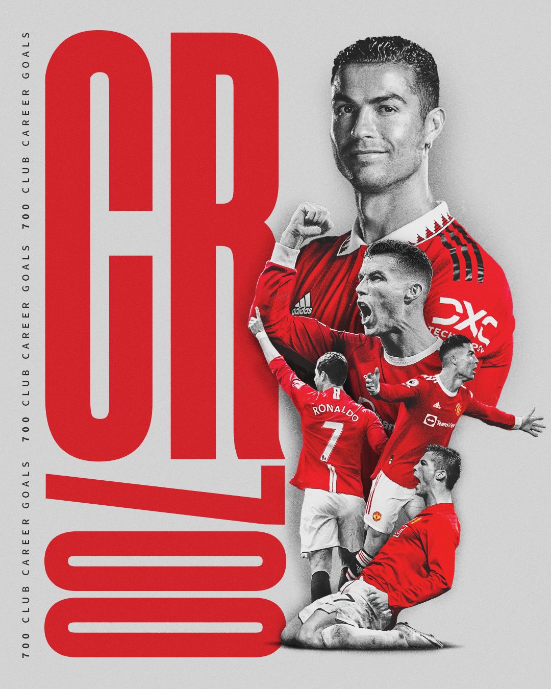 A graphic to acknowledge Cristiano Ronaldo's 700th club career goal.