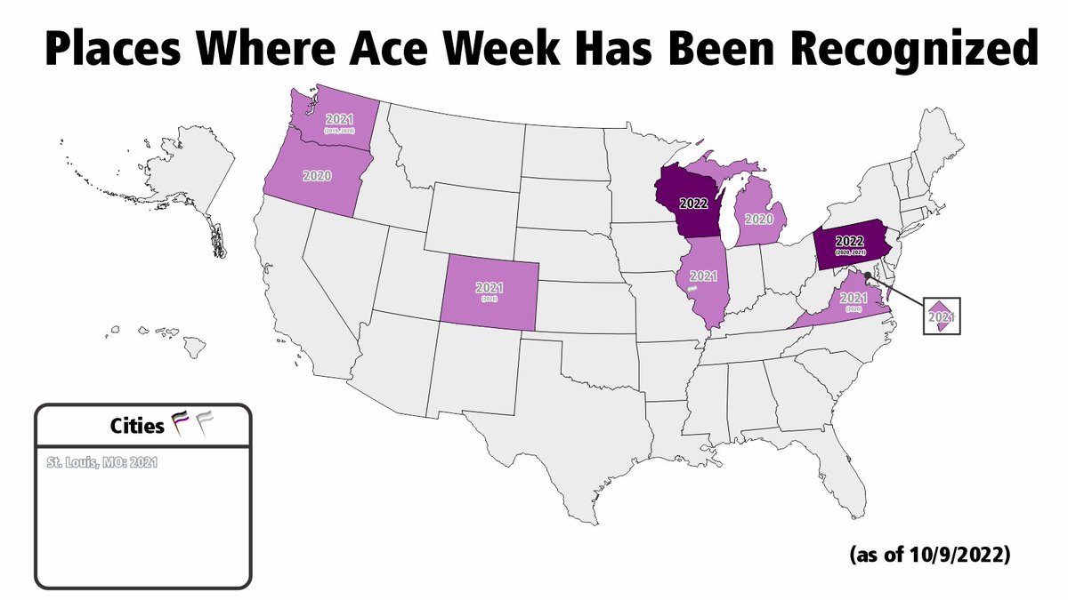 Ace Week 2022 has its first locations on the board!  Back again for the third time is Pennsylvania (Care of @AceGentle), and joining them for the first time this year is Wisconsin (Care of @YAceAuthor)!
