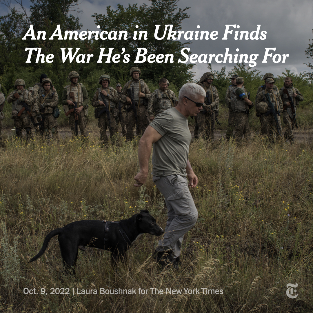 nytimes's tweet photo. For Andrew Milburn, an unconventional retired Marine colonel, Ukraine represents the morally just war that eluded him his whole career. He has built one of the country's biggest private military companies, called The Mozart Group. But how much can he help? https://t.co/5N1GBUOTqq https://t.co/bXcBDgu4fQ