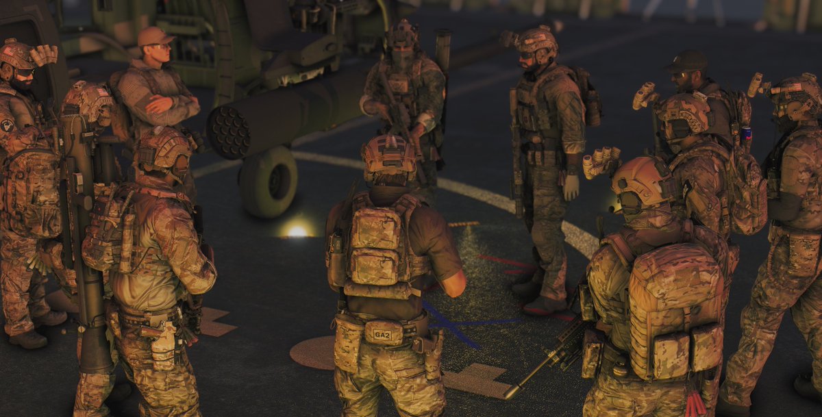TF_114's tweet photo. Assaulters from A SQD, Task Force 114 alongside Karzeghistani Commandos conducted a coordinated strike against key Takistani infrastructure, sucessfully seizing Rasman Airbase in support of Operation "EASTERN FREEDOM" #Arma3 https://t.co/cxcdCLw7TY