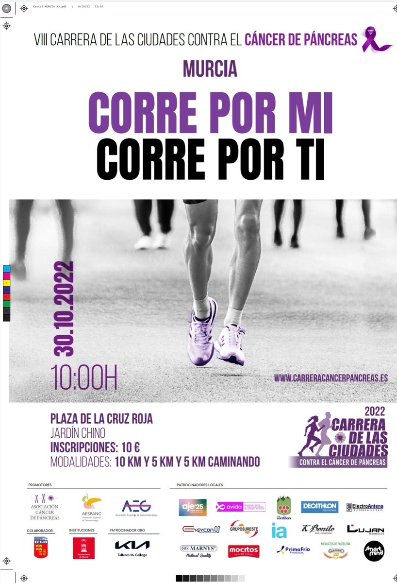PilarBorges4's tweet photo. Os animo a inscribiros en la II carrera de las ciudades contra el cáncer de páncreas! Se celebrará en Murcia el 30 de octubre a las 10 h en la Plaza de la Cruz Roja. 
https://t.co/Qw5vKKDT5V
https://t.co/Yp01HLxbB1
@AytoMurcia @la_famu @AVRondaSurMurci @ACanPan @atletismoalhama https://t.co/bcjBDlH2Rs