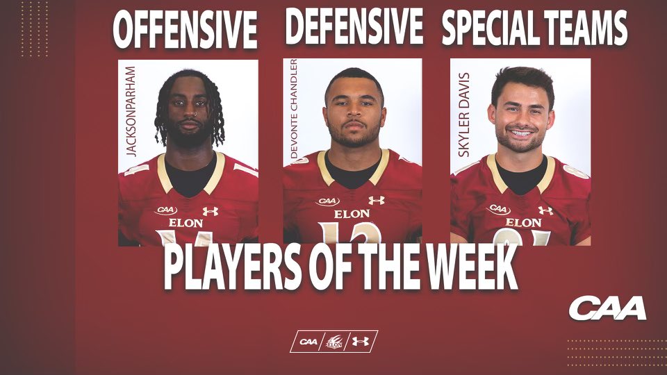 Our week six Players of the Week. <a href="/parhamjjjj/">Jackson Parham</a> @Chandlaman__ <a href="/skylerd47/">Skyler Davis</a> #AED