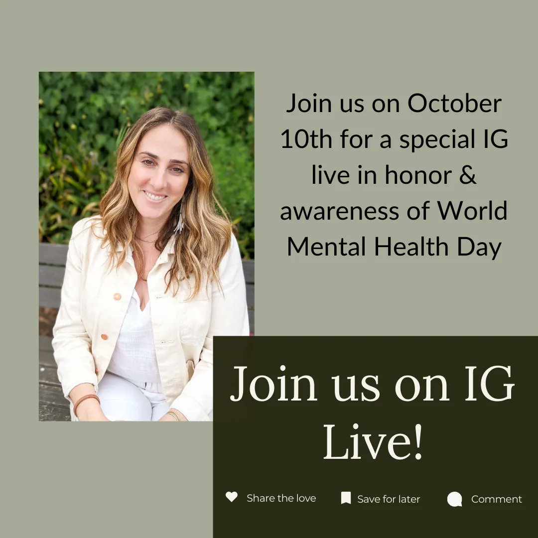 within_meditate's tweet photo. October 10th is World Mental Health day, and this year we’re focusing on the importance of making our mental health a priority. 

Join WITHIN teacher Shira Appell (@lovesongtherapy) for a special live meditation.

We hope to see you tomorrow!

#worldmentalhealthday #mindfulness https://t.co/eheJplCfmy