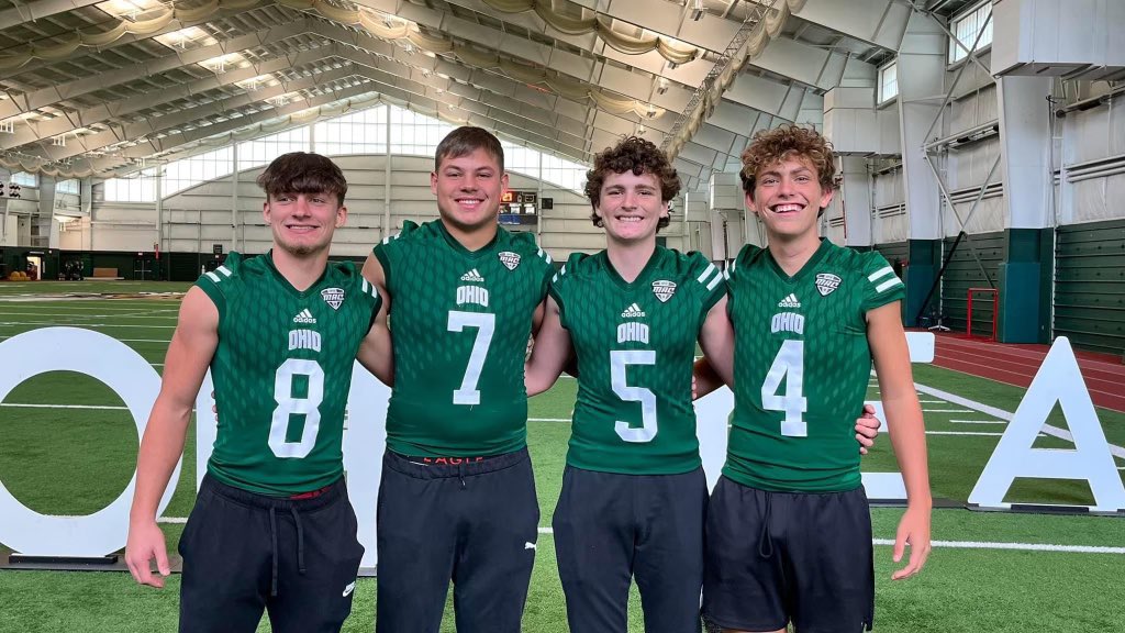 cade_wolford's tweet photo. Had an amazing time visiting Ohio University yesterday and watching @OhioFootball come away with a MAC win! Peden was packed for homecoming! 🐾🟢 @coachsmitttty @CoachIzzy1 @TylerWoodsFB @KylePollockFB https://t.co/GSxqInYlHf