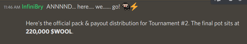 SpartanNFT's tweet photo. What could make this weekend more WOOLISH? How about winning ~1.69 ETH worth of $wool for EACH member of Team #10930 (@lordfenrir_eth) playing the @InfiniGods x @wolfdotgame community Merge tournament! Yes, a working web3 game that's FUN to play with real rewards. LFG!! https://t.co/5NRTMEklT1