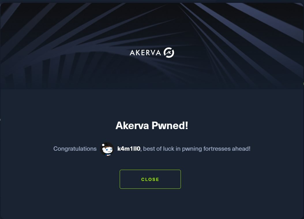 #Hackthebox #Fortress #Pwned

I had no idea what is a #Fortress on #HTB.
Akerva was funny.