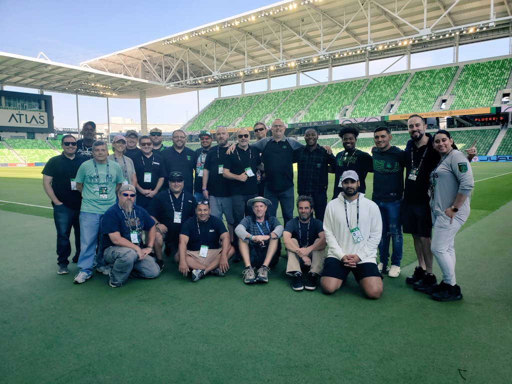AdrianHealey's tweet photo. Whatever happens in the future, been a privilege &amp; a pleasure to work with this mighty fine #Austinfc TV crew for the 1st 2 years of this clubs existence. 
One more time!
#ATXvCOL https://t.co/FOy9oMwXLj