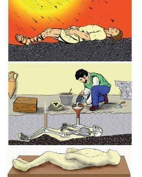 POMPEİ OLAYI

Birincisi olayın taş olmakla ilgisi yok.
Pompei, Vezüv yanardağına çok yakın bir yerleşim birimidir. Olay M.S. 80 yıllarında gerçekleşmiştir. 
Yanardağ lav püskürtmeden önce zehirli bir gaz çıkartmıştır. Bu gaz genzi yakan ve kısa sürede insanları öldürebilecek ++