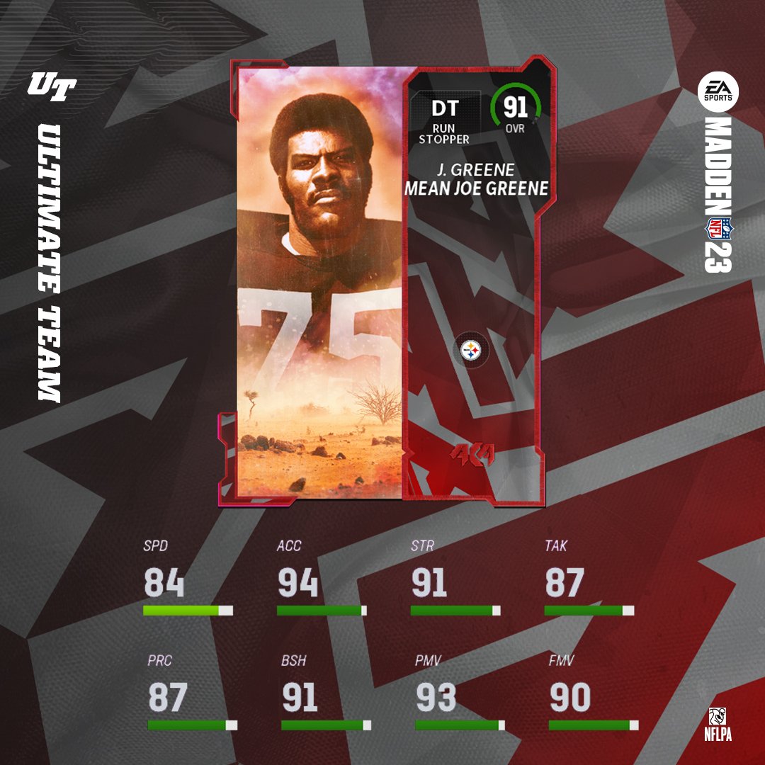 EASPORTS_MUT's tweet photo. Joe Greene AKA Mean Joe Greene

Edgerrin James AKA Edge 

Dropping tomorrow 😤 #Madden23 https://t.co/4Dv7kaXEJ1