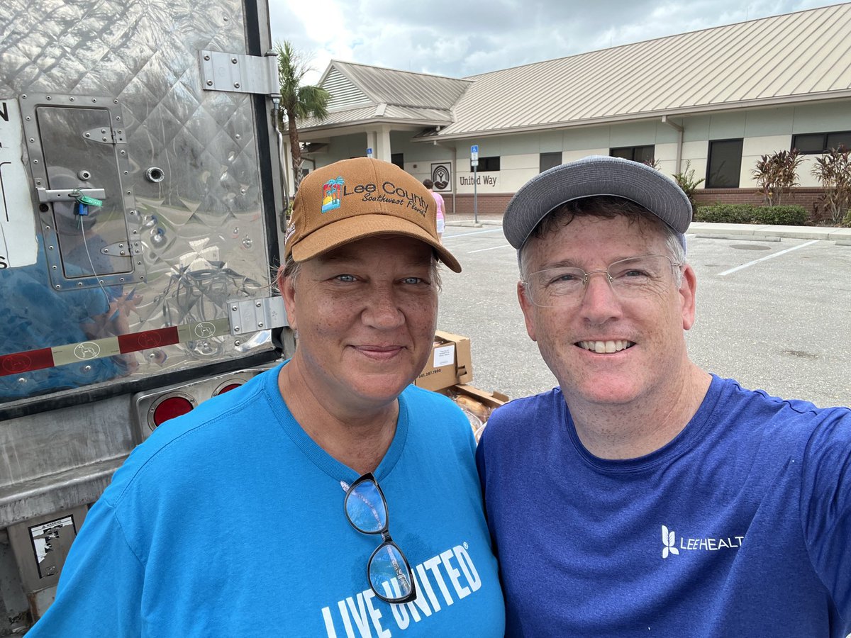 Got to spend the day with this community hero. Thank you Jeannine Joy and all of your colleagues ⁦<a href="/UnitedWayLHG/">United Way Lee</a>⁩ for helping our community after #hurricaneIan ⁦<a href="/LeeHealthFdn/">Lee Health Foundation</a>⁩