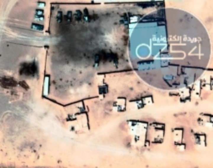 ECSaharaui__'s tweet photo. 🔴 #Imagenes que se publican por primera vez muestran bases militares marroquíes cocinadas tras intensos bombardeos del ejército saharaui en el sector de Auserd. Vía: DZ54 https://t.co/UWm2v5sQd7