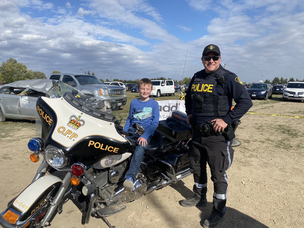 The #OPP #motorcycle seems to be the most popular vehicle that #LambtonOPP has on site this weekend. Come down to the <a href="/brigdenfair/">Brigden Fair</a> and see all the specialty vehicles the OPP has brought. Learn about motorcycle safety and speak with one of our qualified motorcycle operators. ^jb