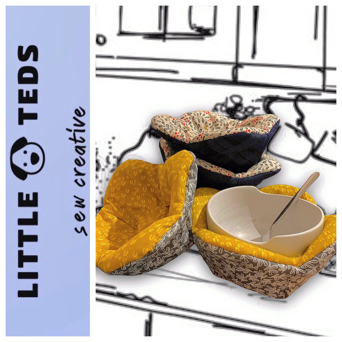 It’s certainly getting colder outside and we’ve well and truly moved into “soup season”. We’ve just added these bowl cosies to our product range… They also stop you from burning your hands on the bowl! #littletedssc #sewing #handmadeuk #soup #winter #autumn #bowl #warm #design