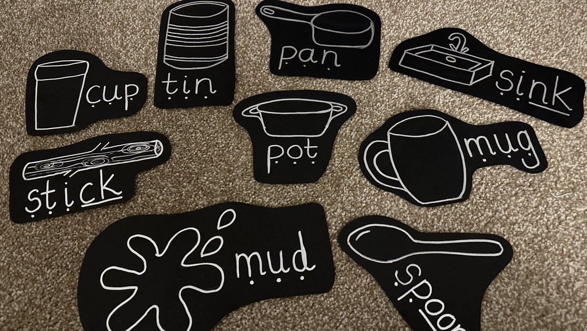 Currently sat making signs for our mud kitchen. #earlyreading #phonics #eyfs #edutwitter