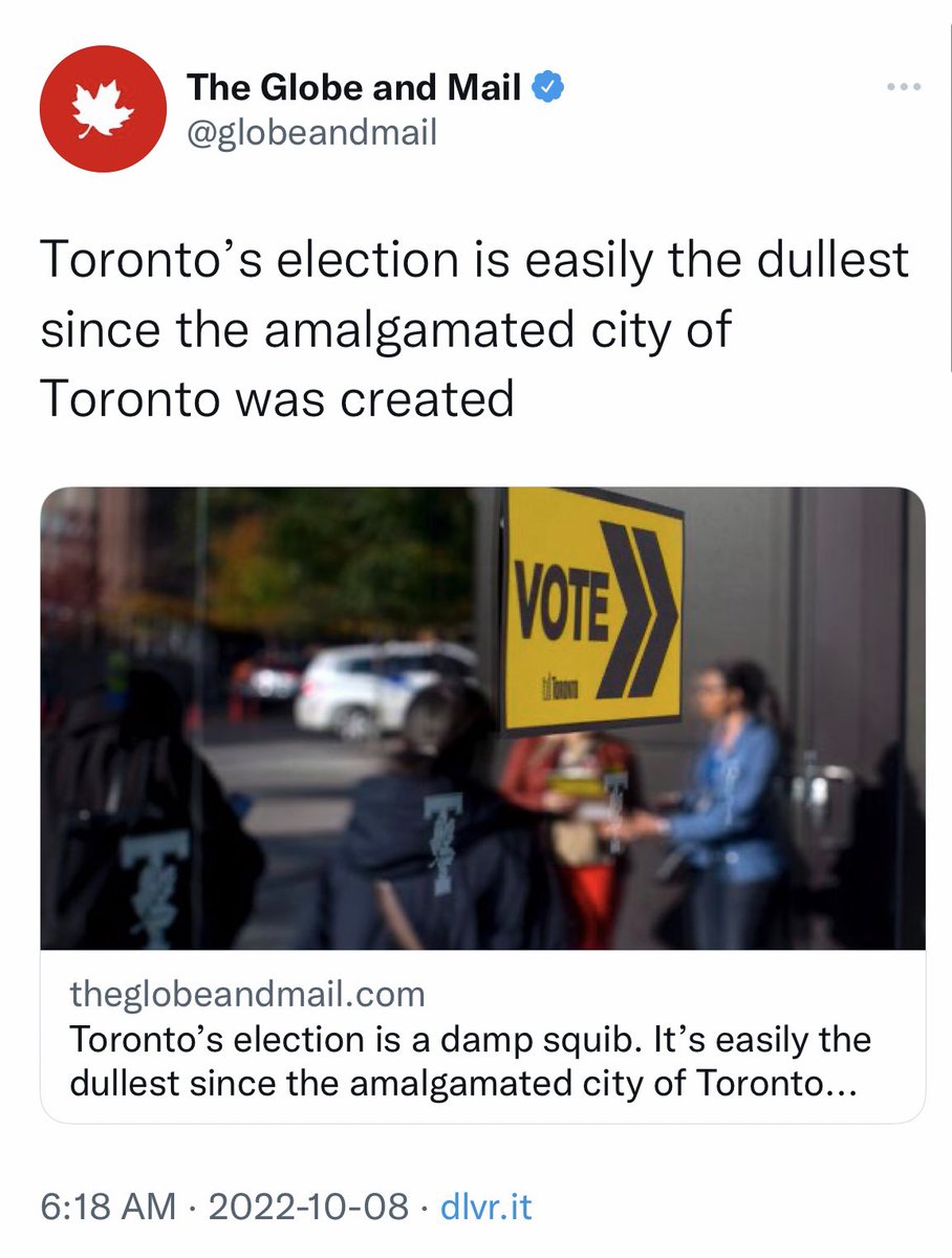 There’s nothing dull about <a href="/Penalosa_G/">Gil Penalosa</a>’s rare candidacy, or his energizer bunny intensity campaign, Toronto. If the election feels “dull,” it’s because the incumbent hid, &amp; the media played along by constantly insisting no-one could beat him.

This is why Toronto doesn’t improve.
