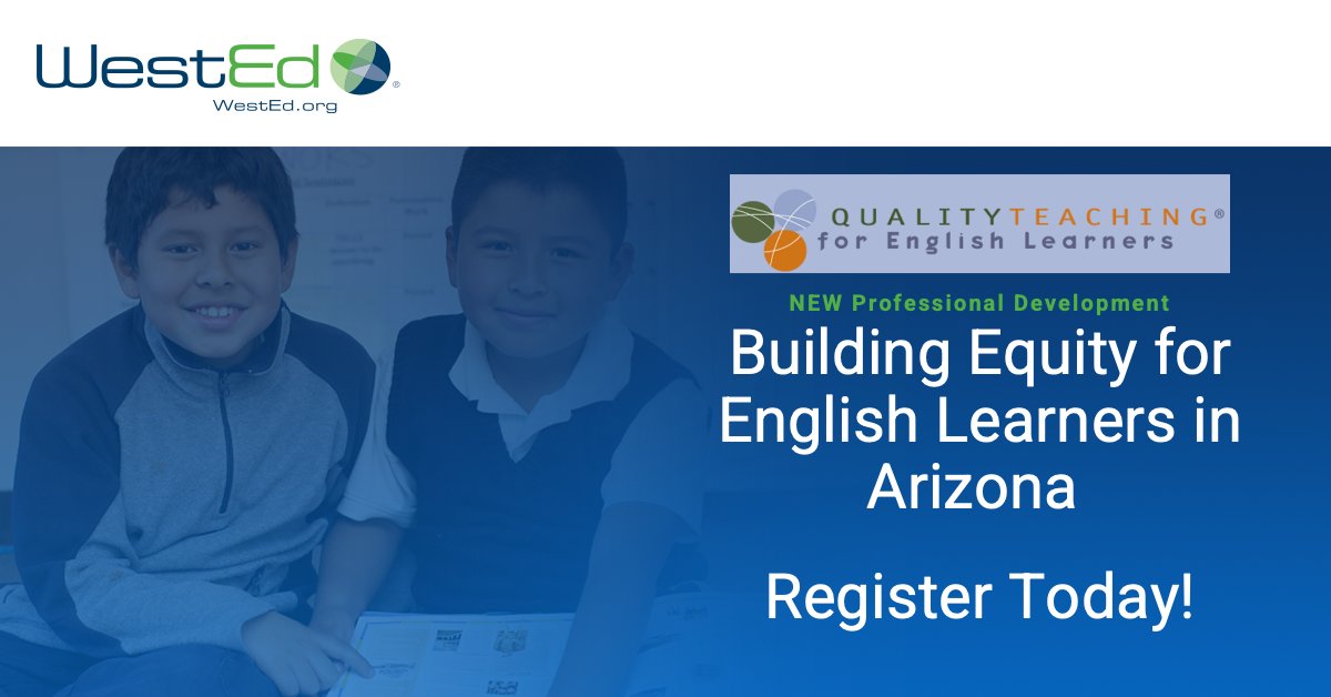 Arizona Teachers ☀️ You're invited to join a 2-year #PD opportunity hosted by QTEL &amp; <a href="/azedschools/">Arizona Department of Education</a>. Find out how you can receive support to build #edequity for #EnglishLearners: bit.ly/3CGln34