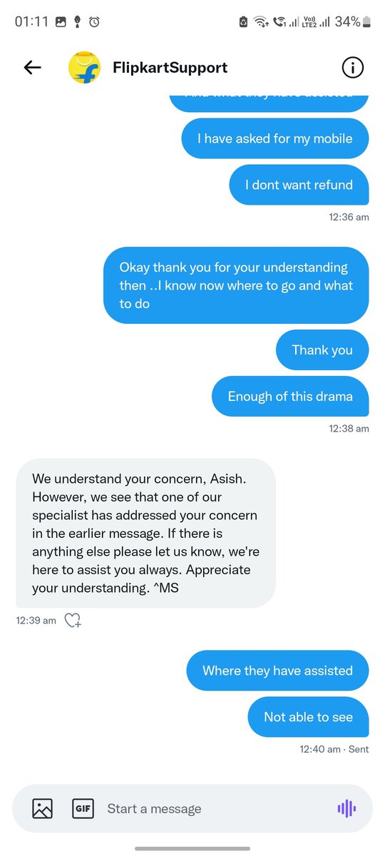 AsishKumar_'s tweet photo. @flipkartsupport @Consumer2Court Flipkart is saying it is a mistake of their delivery partner.if it is their mistake how come I have to struggle and suffer.
I need my mobile not a refunded money.
Please take any action ASAP. https://t.co/mb0liog7sL
