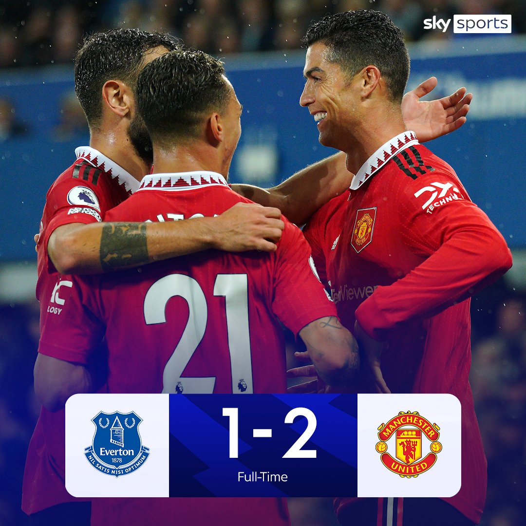Høj eksponering træ Rodet Sky Sports Premier League on Twitter: "Cristiano Ronaldo came off the bench  to score his 700th club goal as Manchester United came from behind to win  2-1 against Everton at Goodison Park