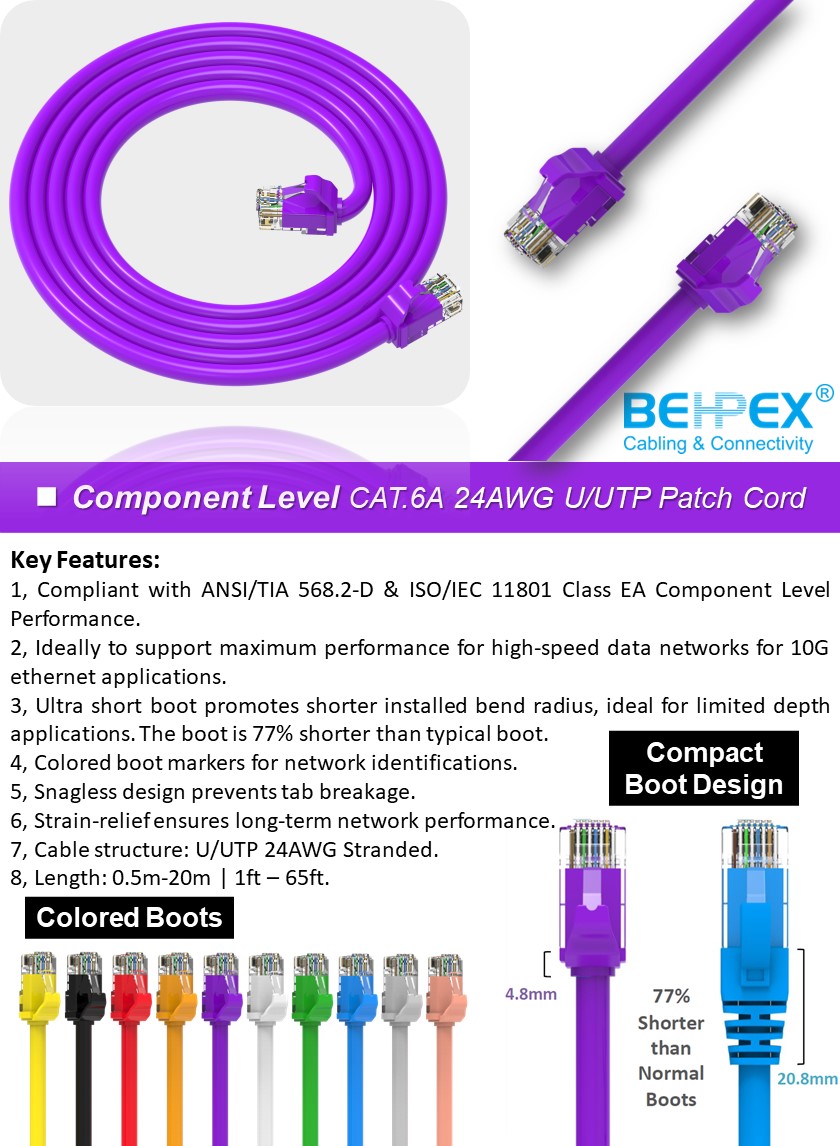 behpex's tweet photo. #BEHPEX® #ProLAN
#Component·Level 100% Tested CAT.6A 24AWG U/UTP Patch Cords with Ultra-Short Boots
#CAT6A #24AWG·UTP #Ultra·Short·Boot #Colored·Boot #Fluke·DSX8000·ISO·Patch·Cord·Test #DataCenters #TelecomRooms https://t.co/cIkbn1M8hh
