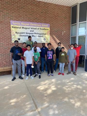 Combs alum and <a href="/EnloeMagnetHS/">Enloe High School</a> student Chandler Telfaire organized volunteers to spruce up our playground for his Eagle Scout. <a href="/wcpssmagnets/">WCPSS Office of Magnet Schools (Choice Schools)</a> <a href="/WCPSS/">Wake County Public School System</a>