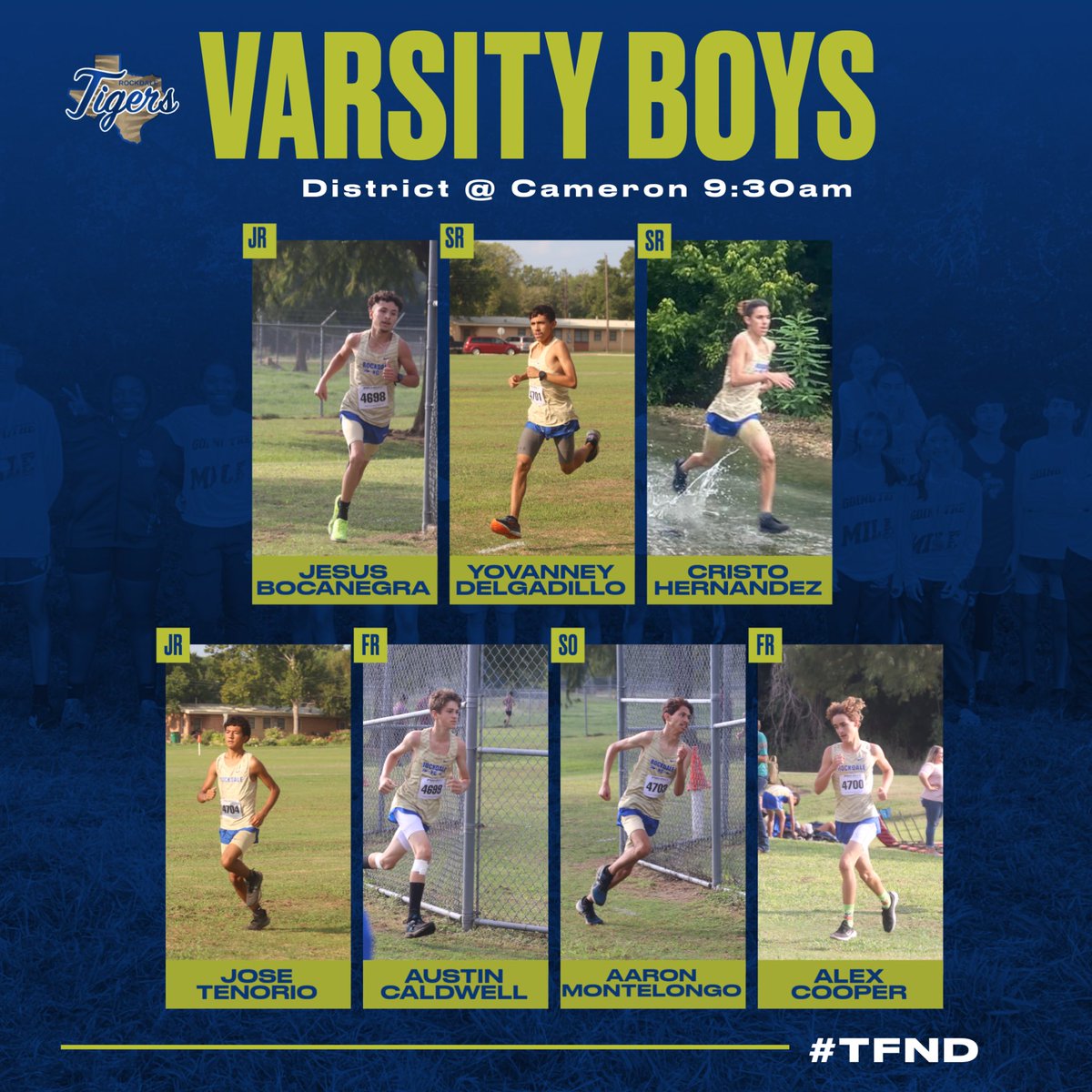 CrossRockdale's tweet photo. Come support your RHS Cross Country team at their DISTRICT meet tomorrow!
📍Cameron, TX
🕦9am VG, VB, JVG, JVB https://t.co/l86Nt2bSlM