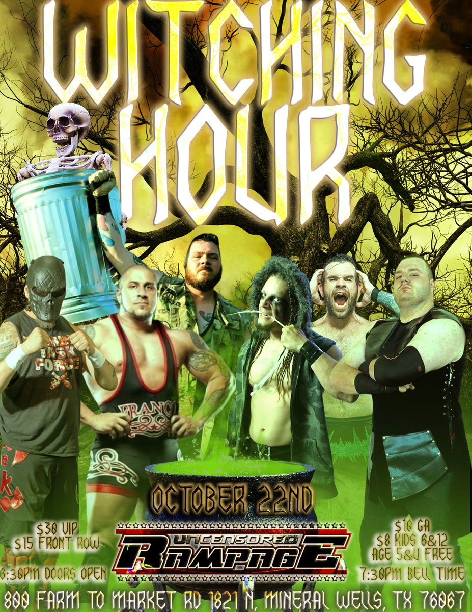 DamonSmith34's tweet photo. Oct 22nd Rampage Uncensored "Witching Hour" live in Mineral Wells Texas
@francodangelo @TPOW_APEX @BeckettVolume @seph_anunnaki @ShaneStratmore @DaneStratmore are all in action and much more!! https://t.co/U8WImRt9PR