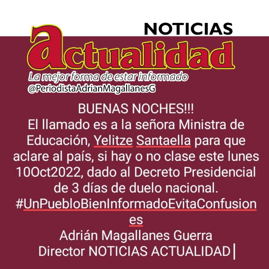 NdeActualidad's tweet photo. URGENTE... Para la Ministra de Educación Yelitze Santaella @_LaAvanzadora https://t.co/xDVxh6vpa9