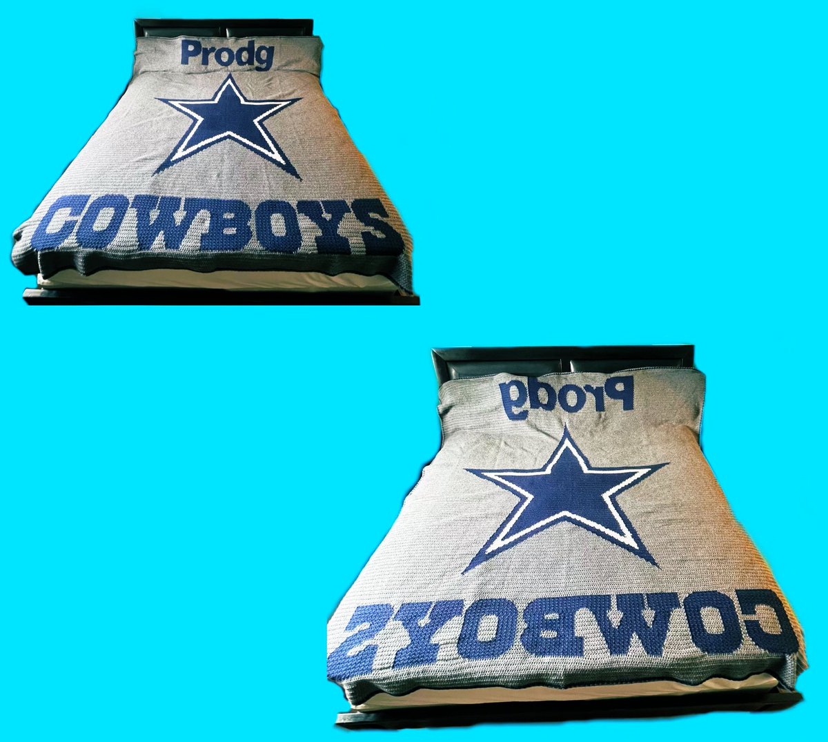 blossombskin's tweet image. 1. Work in progress…. 2. front &amp;amp; back #prodg king size #Cowboys #crochet blanket. Place your order TODAY of your fav sport team