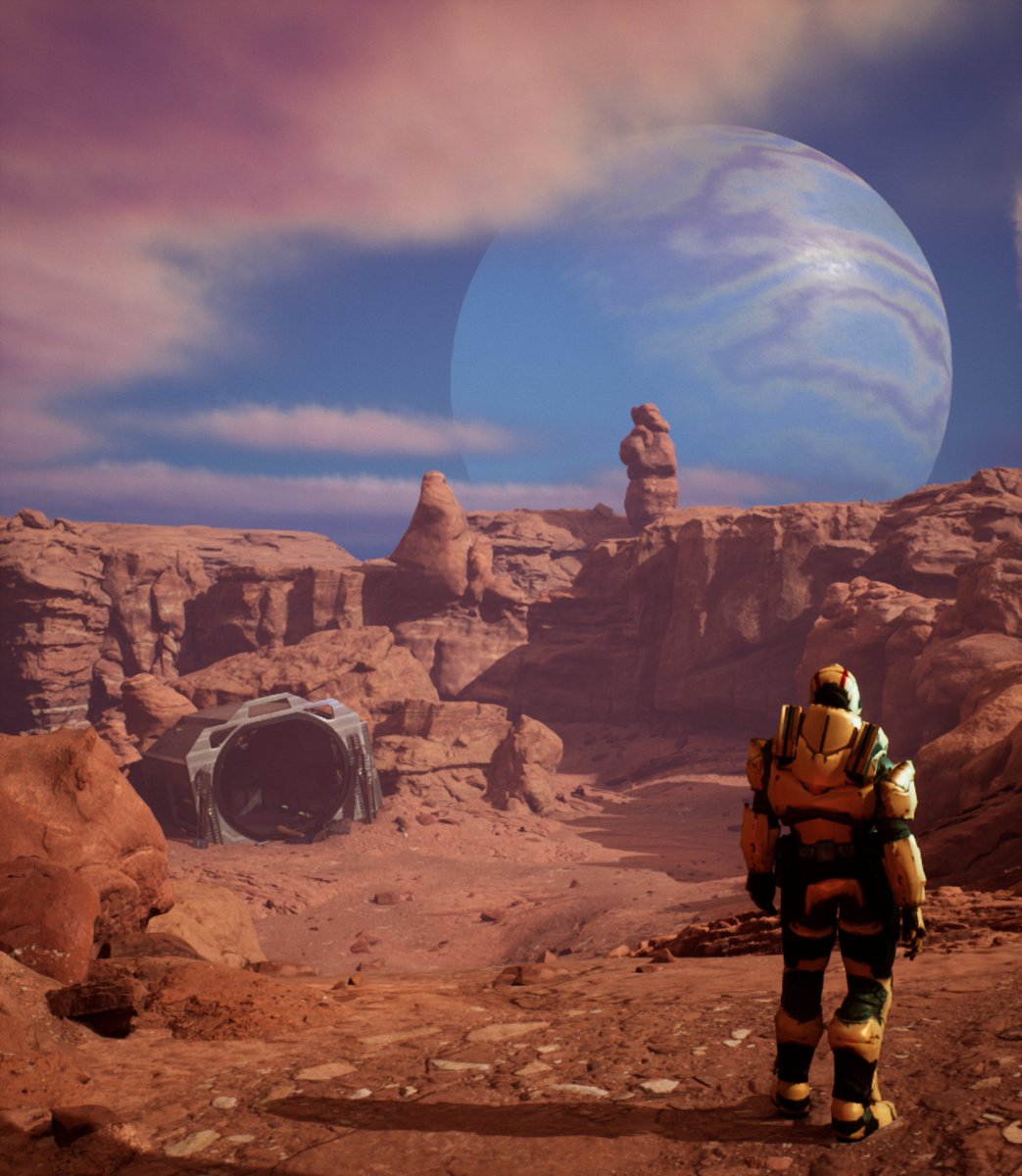 Lil cheeky thing I've been working on last week, UE5 is wonderful I wuv it #unrealengine #ue5 #leveldesign #gamedev #SPACE

Artstation here: artstation.com/artwork/eJnDvG