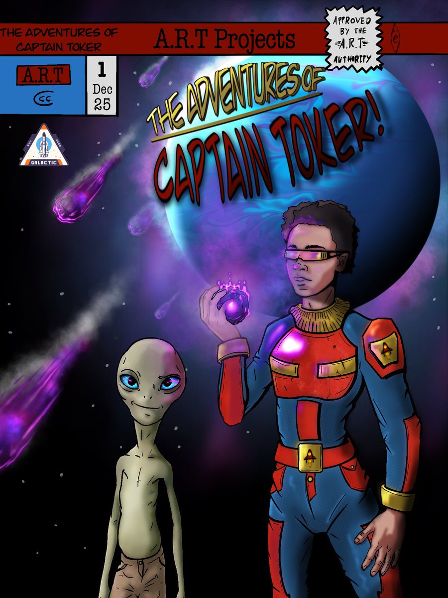 Zenith_Arttrix's tweet photo. It is honestly the best feeling when I get commissions from people who are creative and care about their work! This is a commission I did for my boy Leon, the concept creator for The Adventures of Captain Toker, a comic for Galactic. If you’d like your very own comic cover, hmu! https://t.co/d6nmUfe701