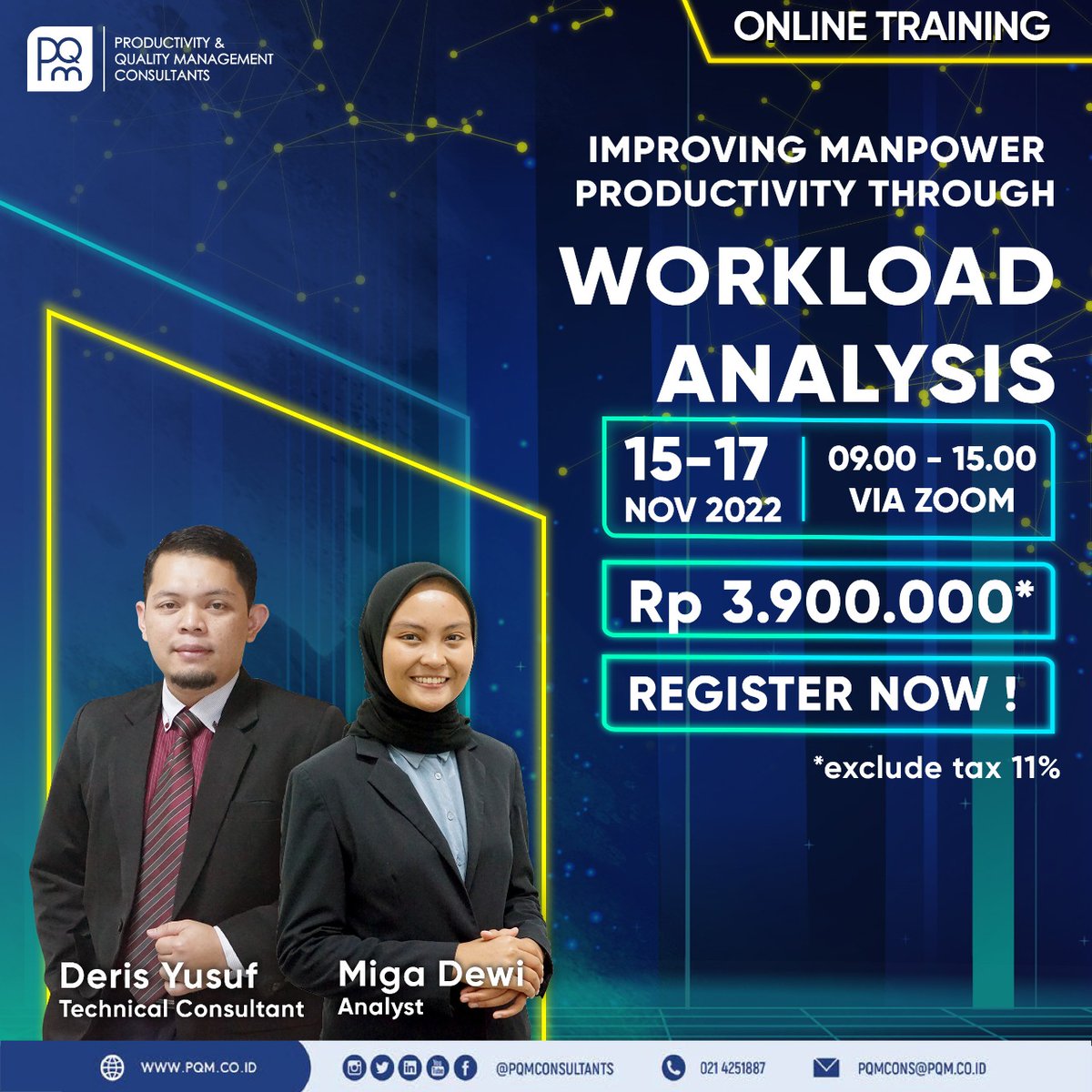 PQMConsultants's tweet image. Kunci daya saing perusahaan adalah tingkat produktivitas. Salah satu komponen produktivitas adalah biaya tenaga kerja. Berapa jumlah tenaga kerja optimal yang dibutuhkan untuk penyelesaian suatu target produksi/output? 
#workload #workloadanalysis #bebankerja #analisabebankerja