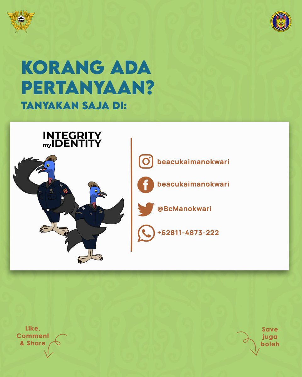BcManokwari's tweet photo. Tabuka (Tambah Ilmu dan Kajian Bersama)
#Tabuka (Tambah Ilmu dan Kajian Bersama) Eps. 03

Hai #manowers, yuk kita belajar tentang #Apaitucukai
Swipe left yuk untuk tahu pengertian Undang-undangnya!

#beacukaimakinbaik
#beacukaimanokwari
#cukai https://t.co/AC5YFzSj9X