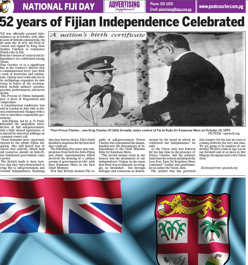 Happy 52nd Independence to our neighboring Pacific Islanders. 🇫🇯🇫🇯

#fijiday #celebrations #nationalfijiday #fiji #Neighbor