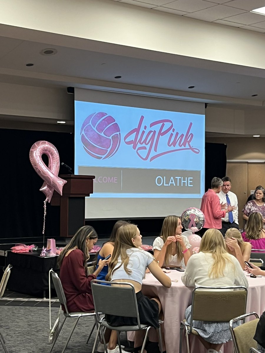 ADAthleticsOS's tweet photo. A Gathering for Dig Pink! Come out and support this event tomorrow at Olathe South. 5 Schools 1 Cause! https://t.co/VZGsjb5r0x