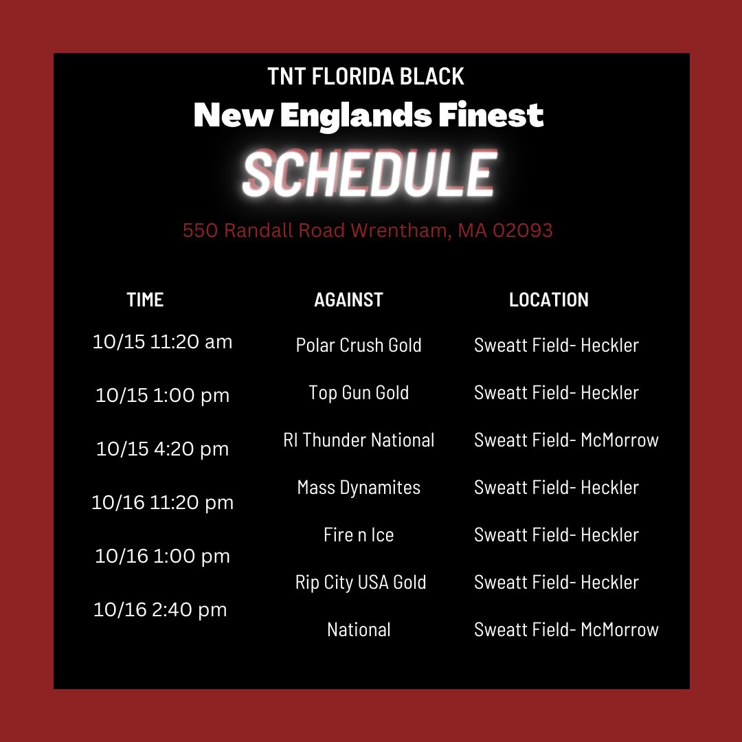 SNaese23Tnt's tweet photo. Can’t wait for this upcoming weekend. Here is our Schedule. Hope to see you there. @KSUOwlsSB @CamdenDecker @qcsoftball @VStateSoftball @CoastalSoftball @egscsoftball https://t.co/zplwjeeqrt