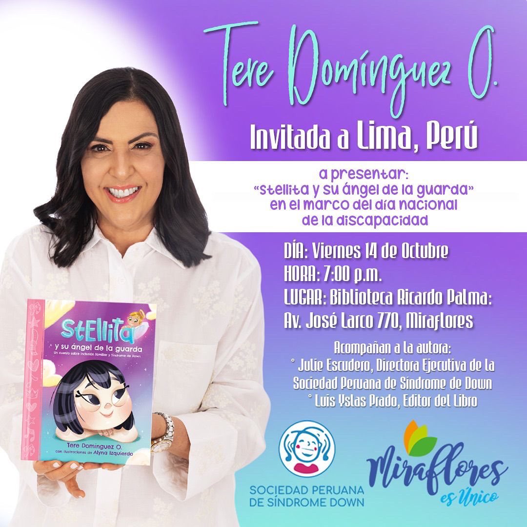 embpanamaper's tweet photo. Cada 16 de octubre se conmemora en el Perú el Día Nacional de la Discapacidad en reconocimiento de los derechos e inclusión social de estas personas.Cultura Miraflores ha invitado a la autora panameña Tere Domínguez O.a presentar su reciente obra“Stellita y su ángel de la guarda” https://t.co/wG8wueGjgq