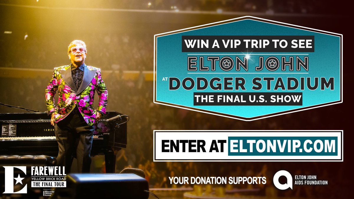 Did you know that one lucky supporter of @ejaf has a chance to win two VIP passes to enjoy @eltonofficial’s final U.S. show at Dodger Stadium in Los Angeles on November 20, 2022, from some of the best seats in the house? Find out more and enter here eltonvip.com 🚀