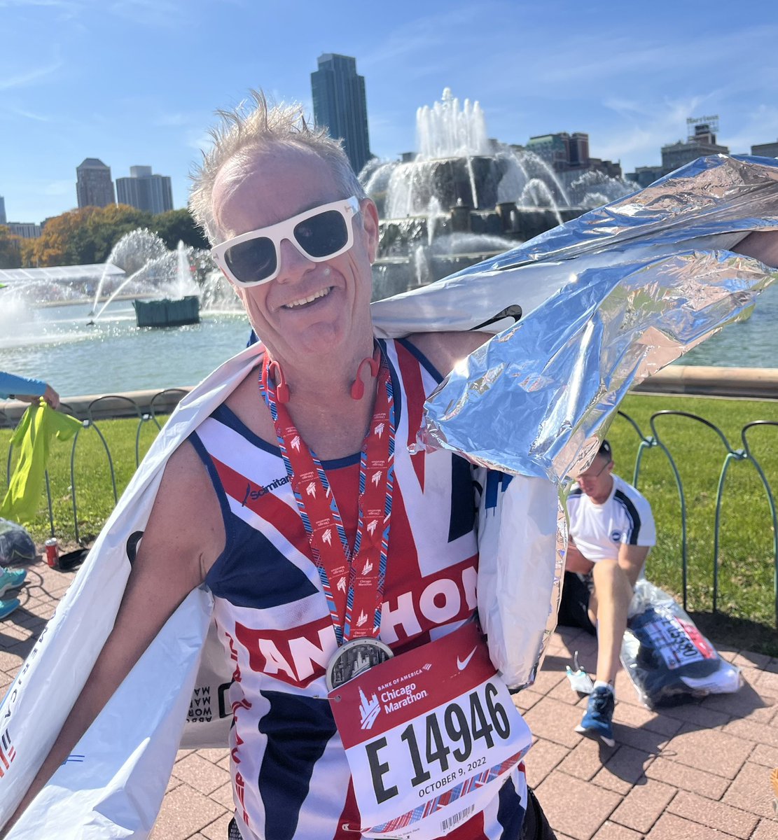 Number 5 of the majors complete, humbling at the amazing support whilst running through Chicago on a sunny morning.  My happy place, after a very challenging couple of months.