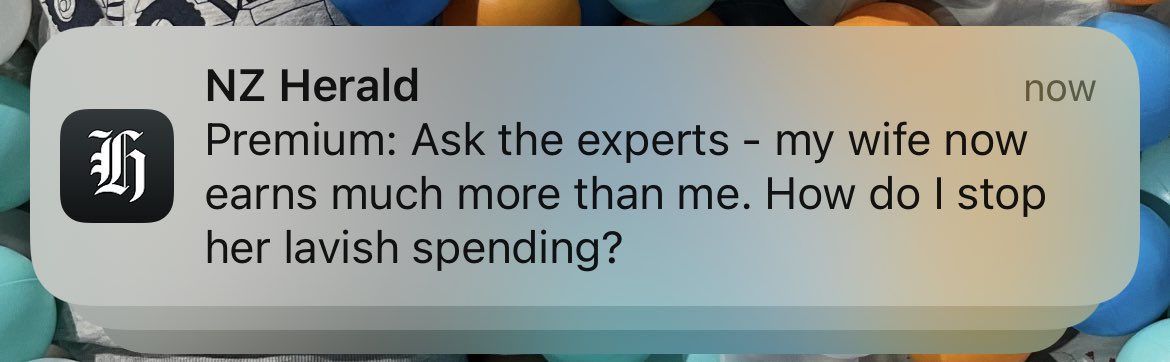 Think I just blew a gasket. Seriously <a href="/nzherald/">nzherald</a>? A headline that ask for advice on how men can control their wives??? How about giving her a high five for being successful