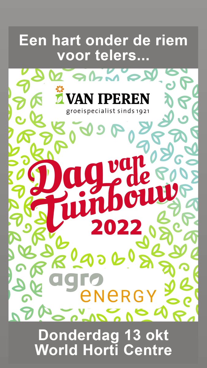 Donderdag <a href="/WorldHortiCentr/">World Horti Center</a> <a href="/PaprikaNL/">Hortibiz Newsradio</a> #DvdT #DagvandeTuinbouw #horti #tuinbouw