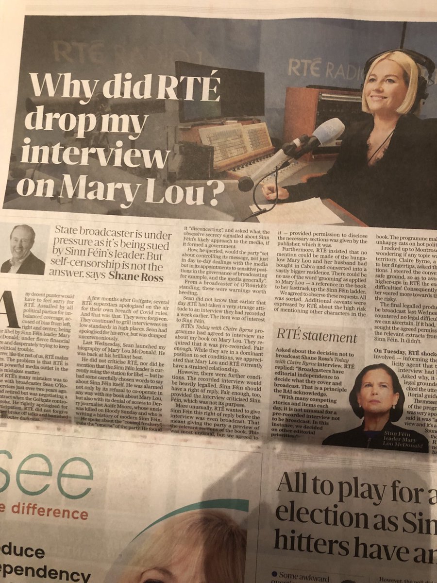 TODAY RTÉ IS THE PROBLEM ,NOT MARY LOU:
