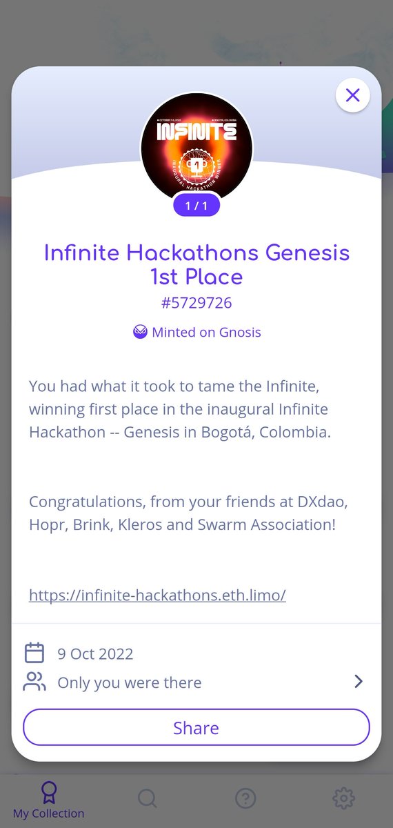 ContiLea's tweet photo. OMG WE DID IT!!!

GRACIAS @InfiniteHackETH 

1ER PUESTO DE LA HACKATHON!

GRACIAS A ESTE PEDAZO DE TEAM!

@soytomim @gseba_lujan @alejandro_c_dev @ciphermonk_eth https://t.co/k6pZ73qANW