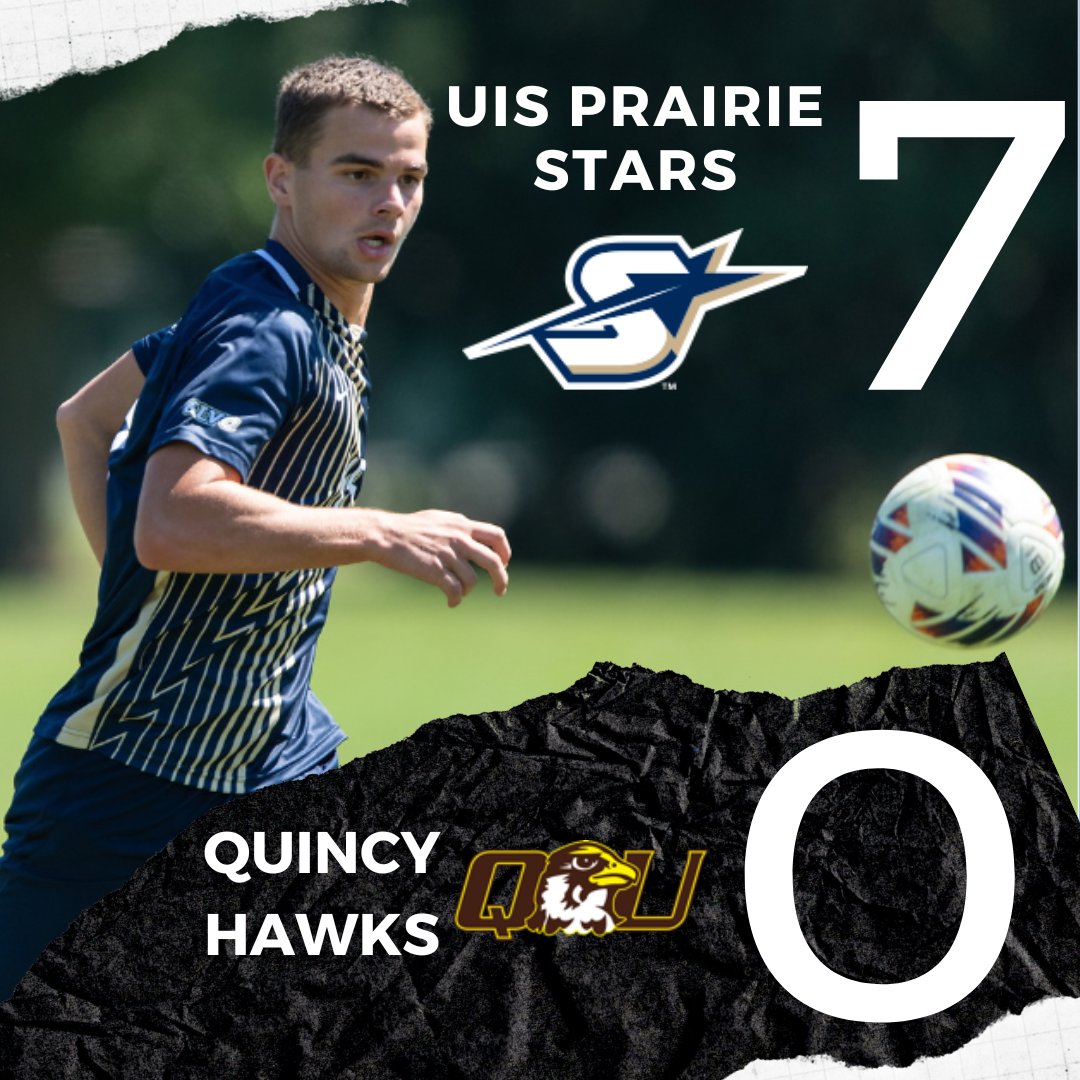 UIS 7 - 0 QUINCY 

Terrific performance for the men’s eighth conference game today. 

Goals scored by:

Billy Nzojyibwami ⚽️ x2
Luis Flores ⚽️
Conal Gallagher ⚽️
Rory Carlson ⚽️
Max Tweddle ⚽
Brian Riordan ⚽️

Thanks to all who came out to support!