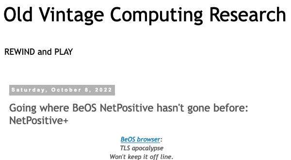 mpc7500v2's tweet photo. Going where #BeOS #NetPositive hasn't gone before: NetPositive+
https://t.co/OiKqi0Ex8N
#BeBox #BeOSR5 #PowerPC #Haiku #Classilla https://t.co/4UlPsMcJEK