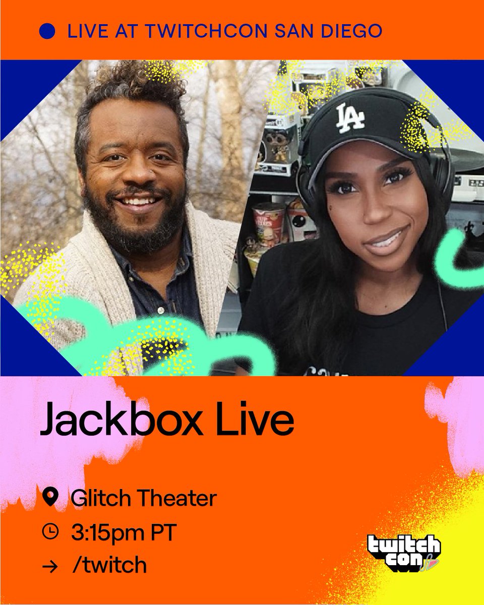 Some of your favorite streamers are throwing a Jackbox party and everyone's invited. See you in 15 minutes at the Glitch Theater. #TwitchCon