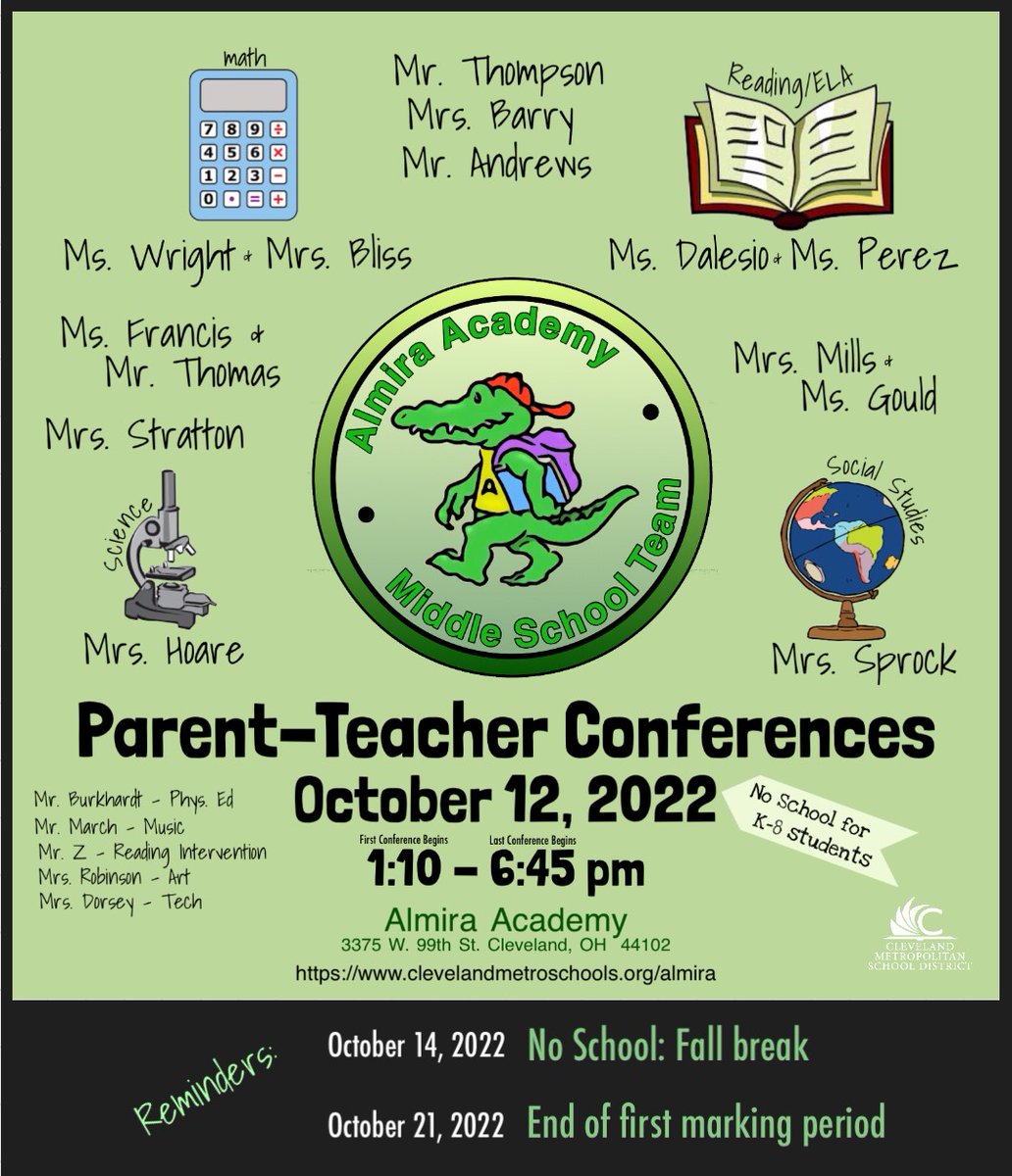 MrsSprockRocks (@mrssprock) on Twitter photo Wednesday is Parent-Teacher Conference Day. No School for our <a href="/AlmiraGators/">Almira PreK8 Academy</a> students. Wednesday is Parent-Teacher Conference Day. No School for our <a href="/AlmiraGators/">Almira PreK8 Academy</a> students.