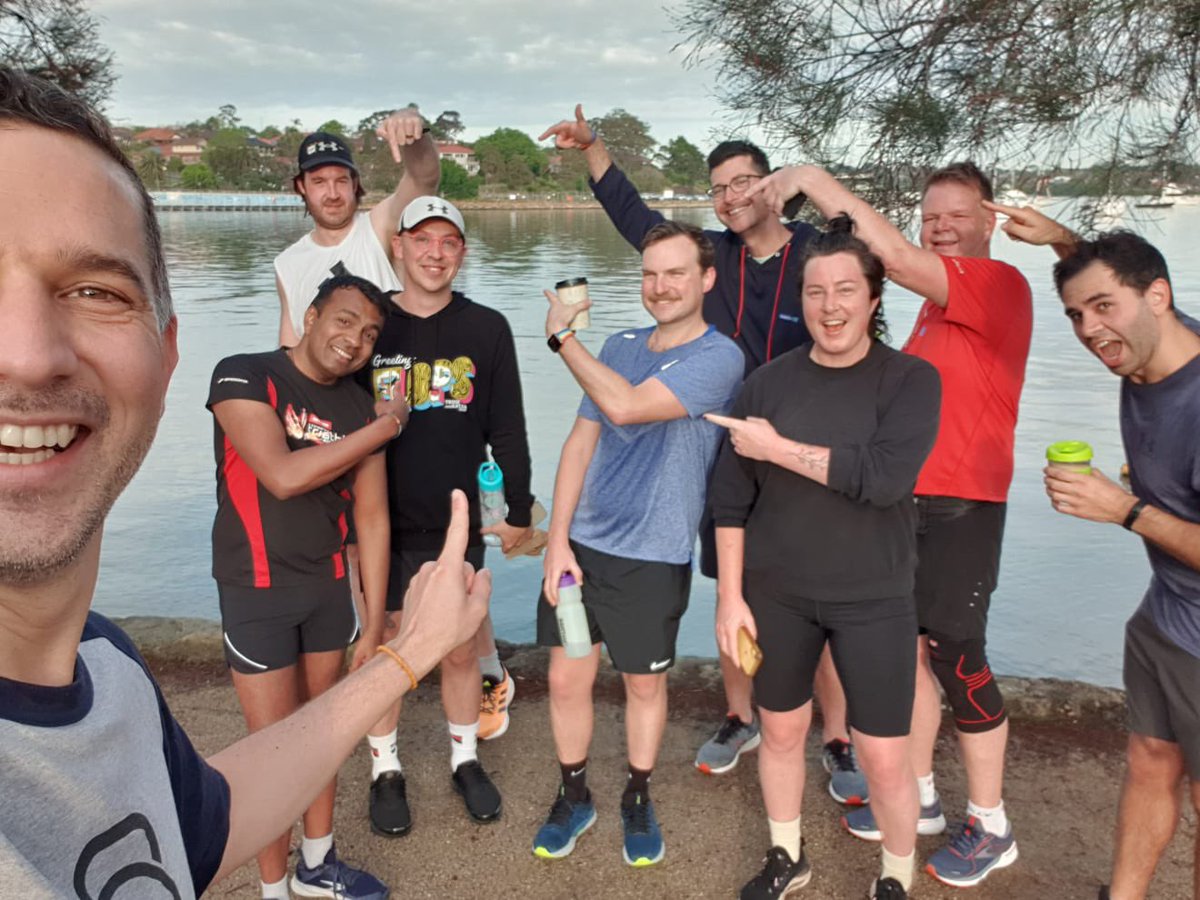 PrideFitnessSyd's tweet photo. Another great turnout for #prideRunners, a PB for Dan (earning him a Pride keep cup), a PB for Cyril and a debut appearance for Will. #ThatsMyPride #gaysydney #innerwest #bayrun https://t.co/CFAWsxzoB4
