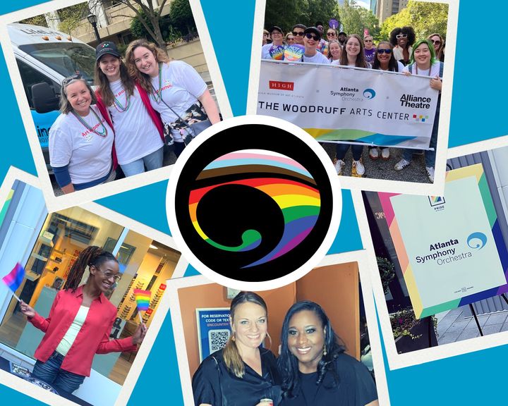 AtlantaSymphony's tweet photo. Happy Pride, ATL! 🌈

Members of our team represented the ASO at #AtlantaPride events at the @GeorgiaAquarium and @ColonySquareATL, and then we capped off the festival weekend by marching in the parade with friends from @TheWoodruff, @alliancetheatre, and @HighMuseumofArt. https://t.co/JgUkKpG18s