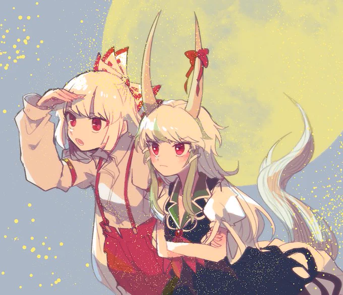 後ろに満月(麦) 